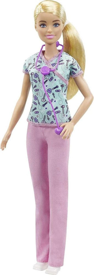 Blonde Barbie Nurse Doll with Medical Gown