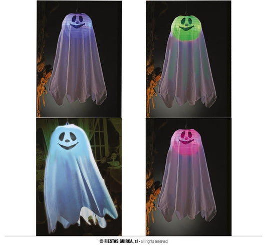 60 CM GHOST HANGING WITH LIGHT (INCL.BAT