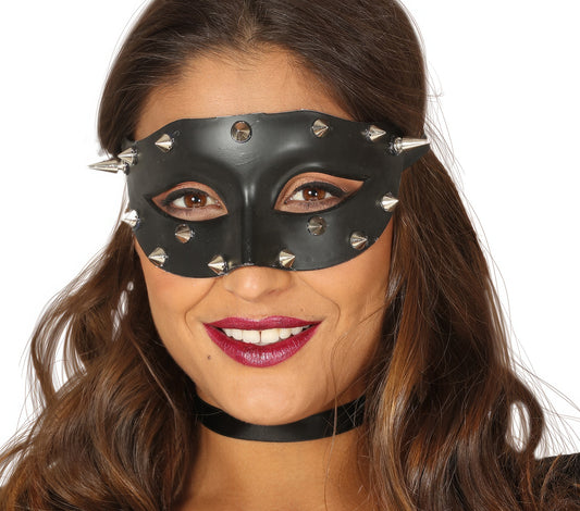 BLACK MASK WITH SILVER POINTS
