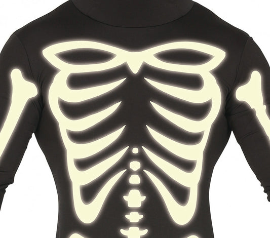 ADULT (FLUORESCENT  BLACK SKELETON 52-54 L