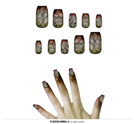 10 ZOMBIE NAILS WITH GLUE