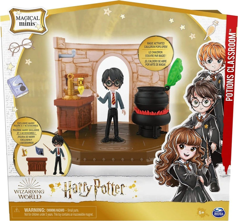 Wizarding World - Magical Minis - Potions Classroom With Exclusive Harry Potter Figure And Accessories