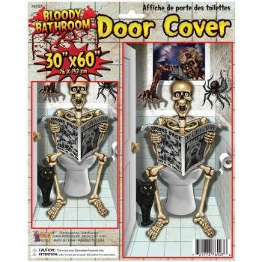 Skeleton Bathroom Door Cover Halloween Decoration