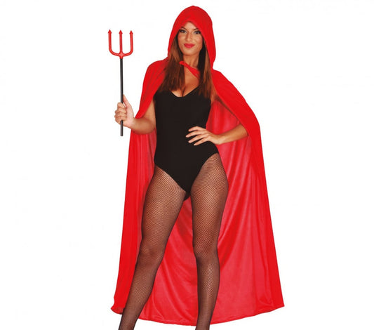 RED VELVET CLOACK WITH HOOD 130 CM