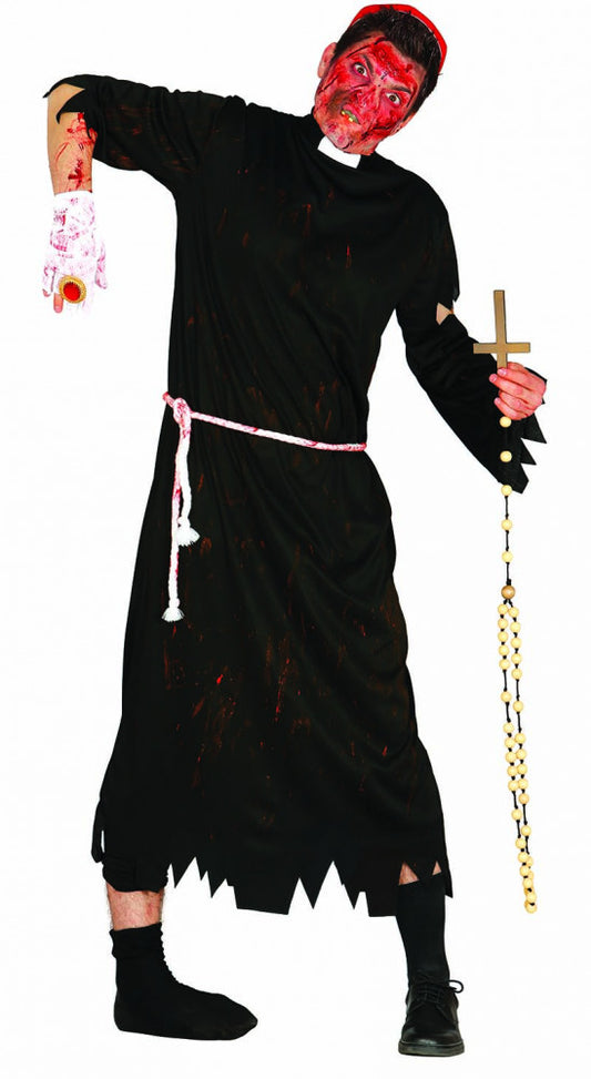 ADULT ZOMBIE PRIEST, SIZE L 52-54