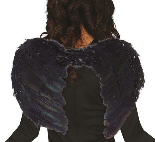 BLACK FEATHER WINGS, 50 CM