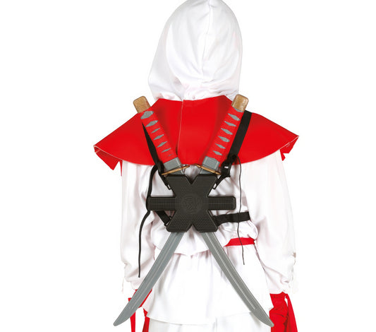 2 SHOULDER SAMURAI SWORDS 55 CM