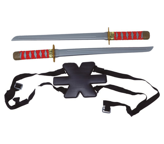 2 SHOULDER SAMURAI SWORDS 55 CM