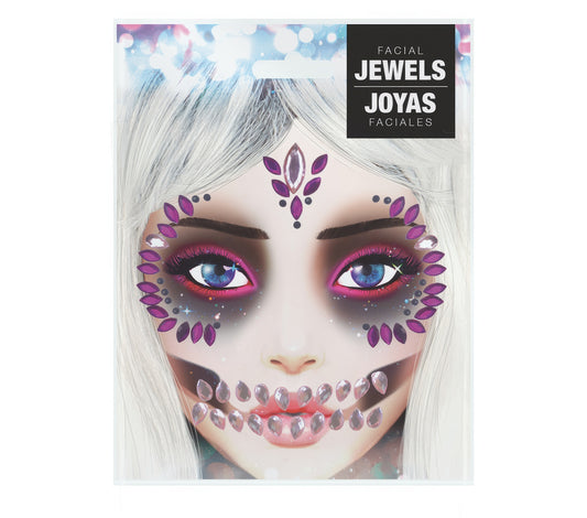 LILAC SKULL FACE GEMS ADHESIVE