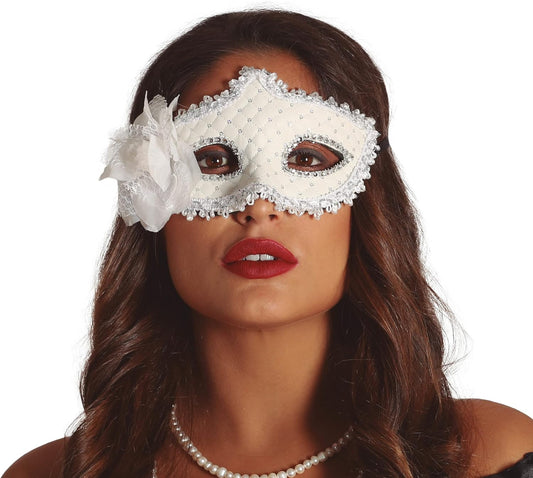 White Mask With Flowers