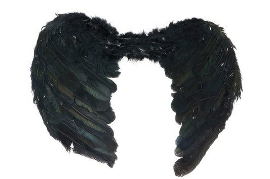 BLACK FEATHER WINGS, 50 CM