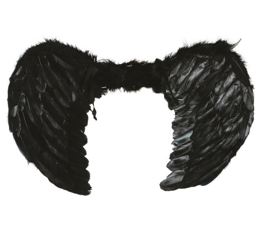 BLACK FEATHER WINGS, 50 CM