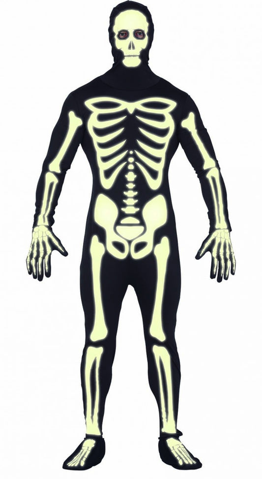 ADULT (FLUORESCENT  BLACK SKELETON 52-54 L