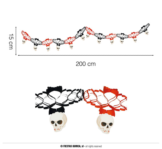 HALLOWEEN FANTASY GARLAND SKULL,     15X